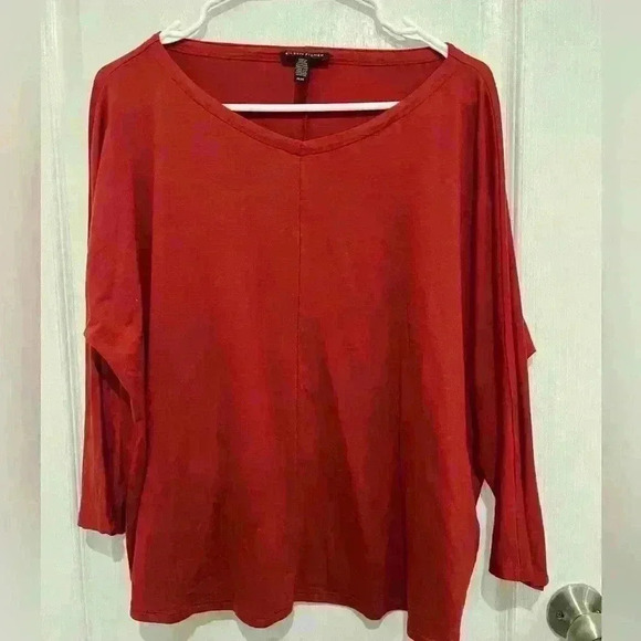 Eileen Fisher Tops - Eileen Fisher Red Top Size Medium Blouse MP